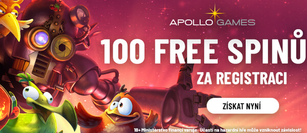Apollo casino 100 free spinů za registraci