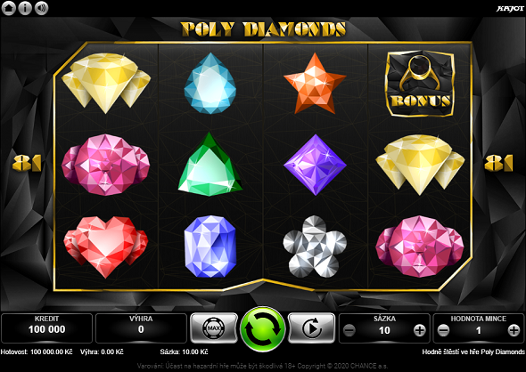 Zkuste Poly Diamond zdarma u Chance Vegas ZDE