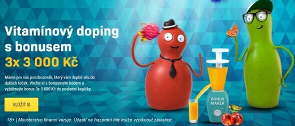 Vitaminový doping u Sazka Her: Bonus až 3 000 Kč