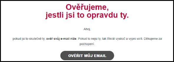 LuckyBet musí ověřit, zda je zadaný e-mail skutečně váš