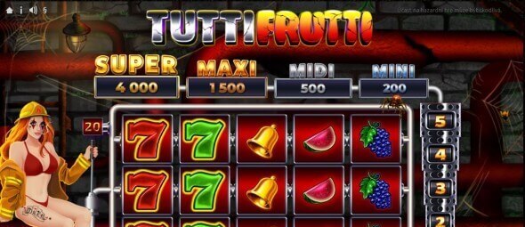 Výherní automat Tutti Frutti s bonusem za registraci zdarma