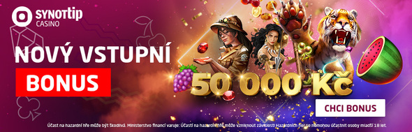 Nový vstupní bonus SYNOT TIP casino online