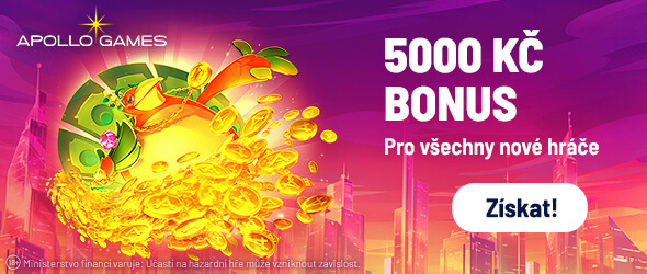 V Apollo casinu ZDE můžete získat uvítací bonus až 5 000 Kč i bez promo kódu