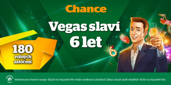 Oslavte 6. narozeniny u Chance a užijte si 180 FREE spinů