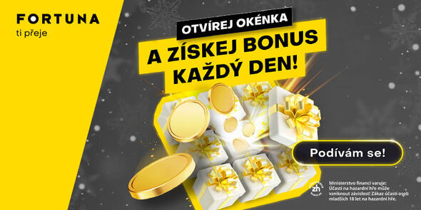 Adventní casino kalendář Fortuna: rozbalte si 24 překvapení