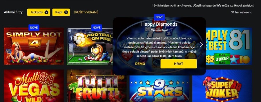 Kajot otočky zdarma u Fortuny